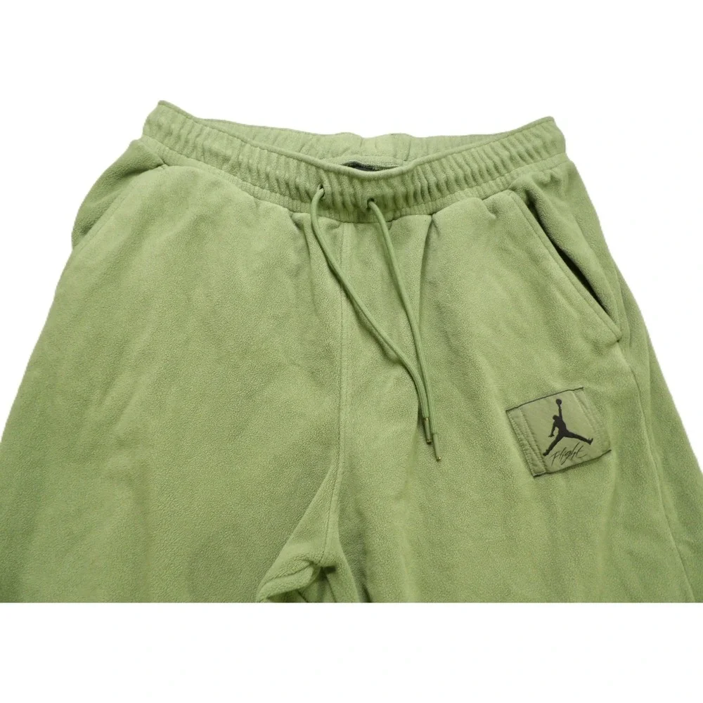 Jordan Flight Fleece Sweatpants Men L Green Jumpman Logo Pocket Joggers Gym Wear